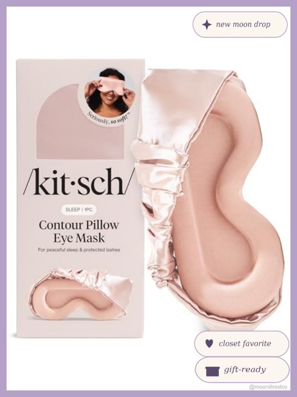 Contoured Satin Sleep Mask for Lash Protection and Total Darkness